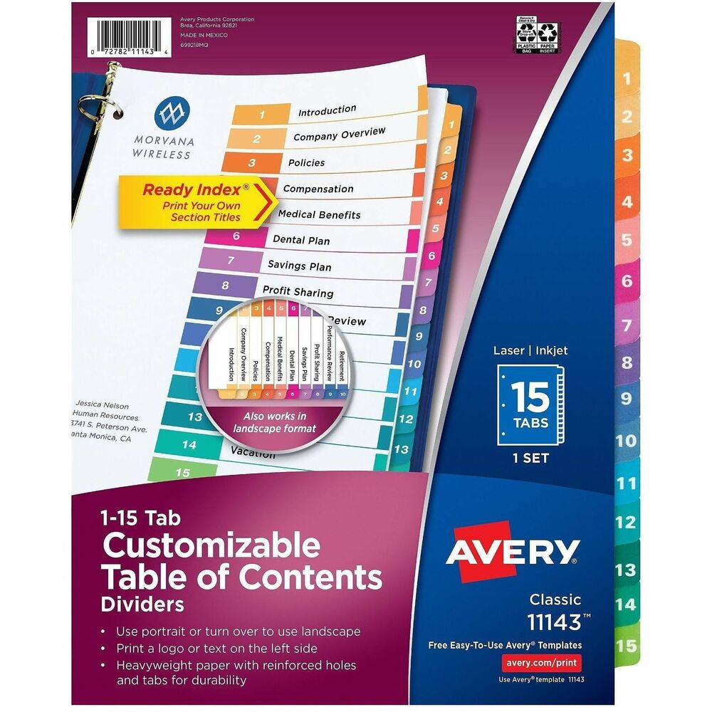 Numerical Tab Dividers